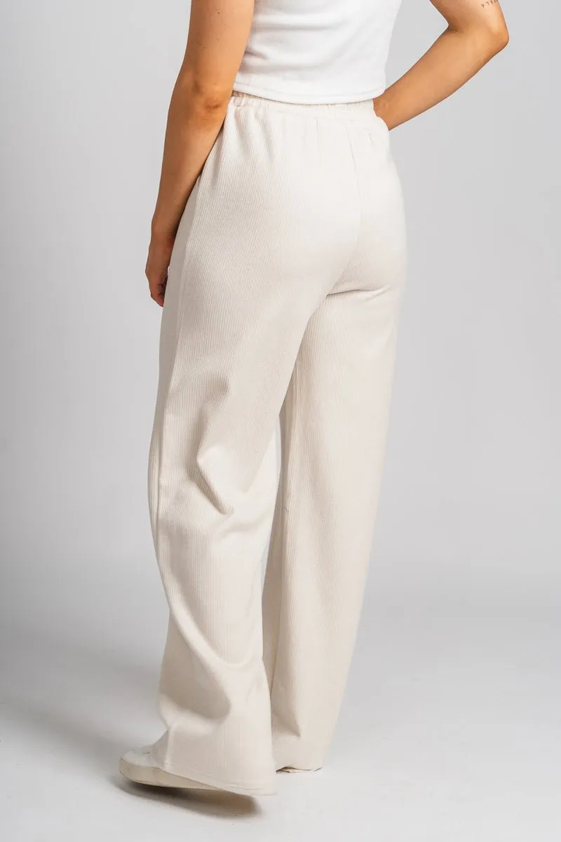 Ribbed sweatpants ecru