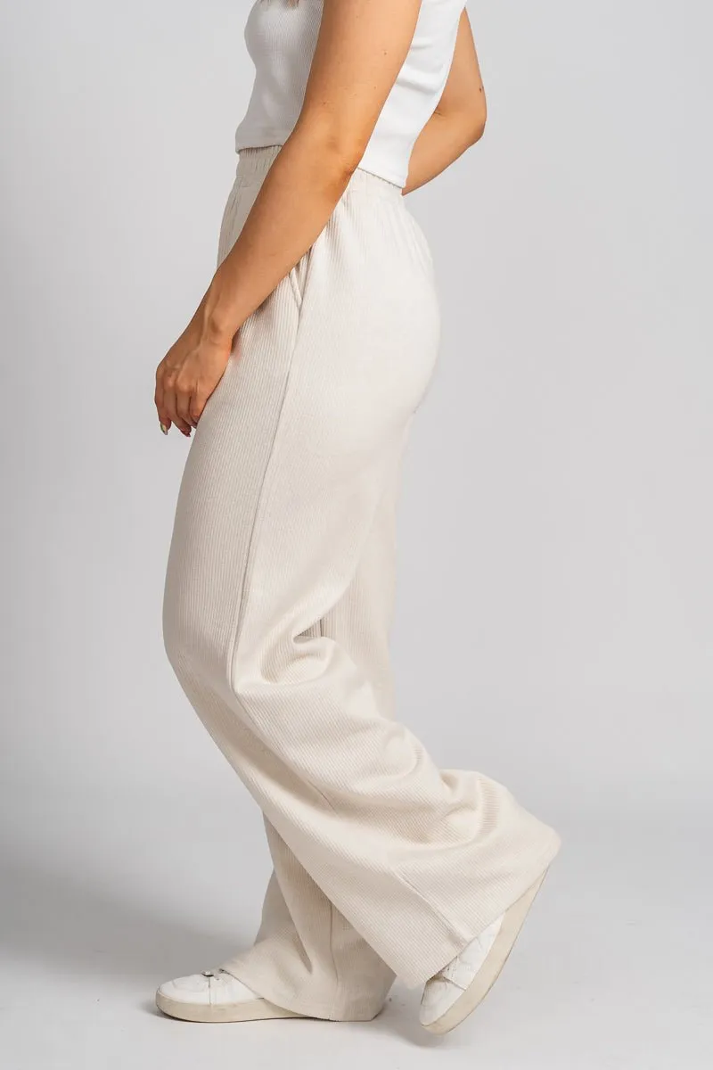 Ribbed sweatpants ecru