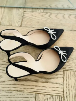 SAMPLE SALE Black bow heels size 40