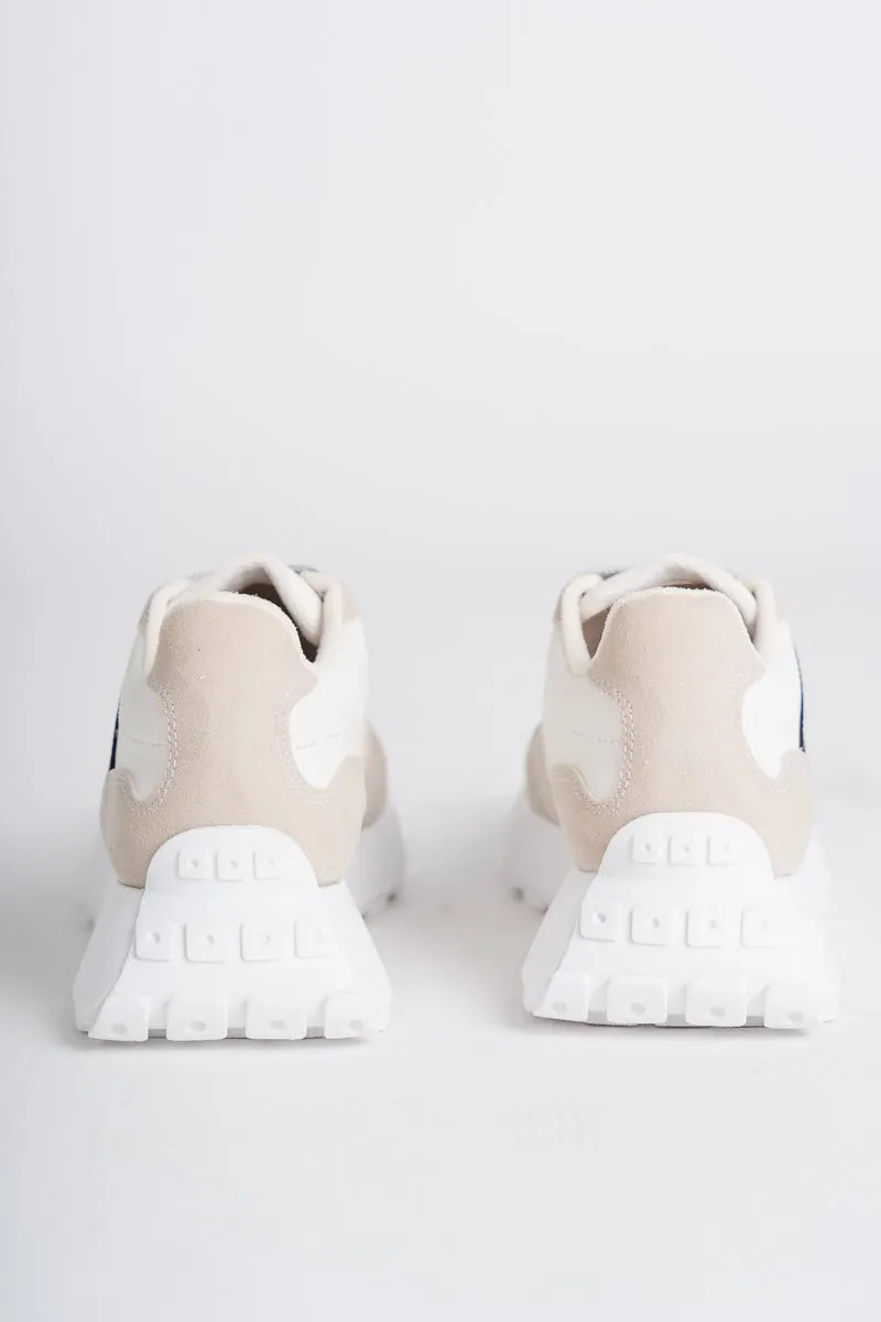 Smith low top sneaker white/taupe