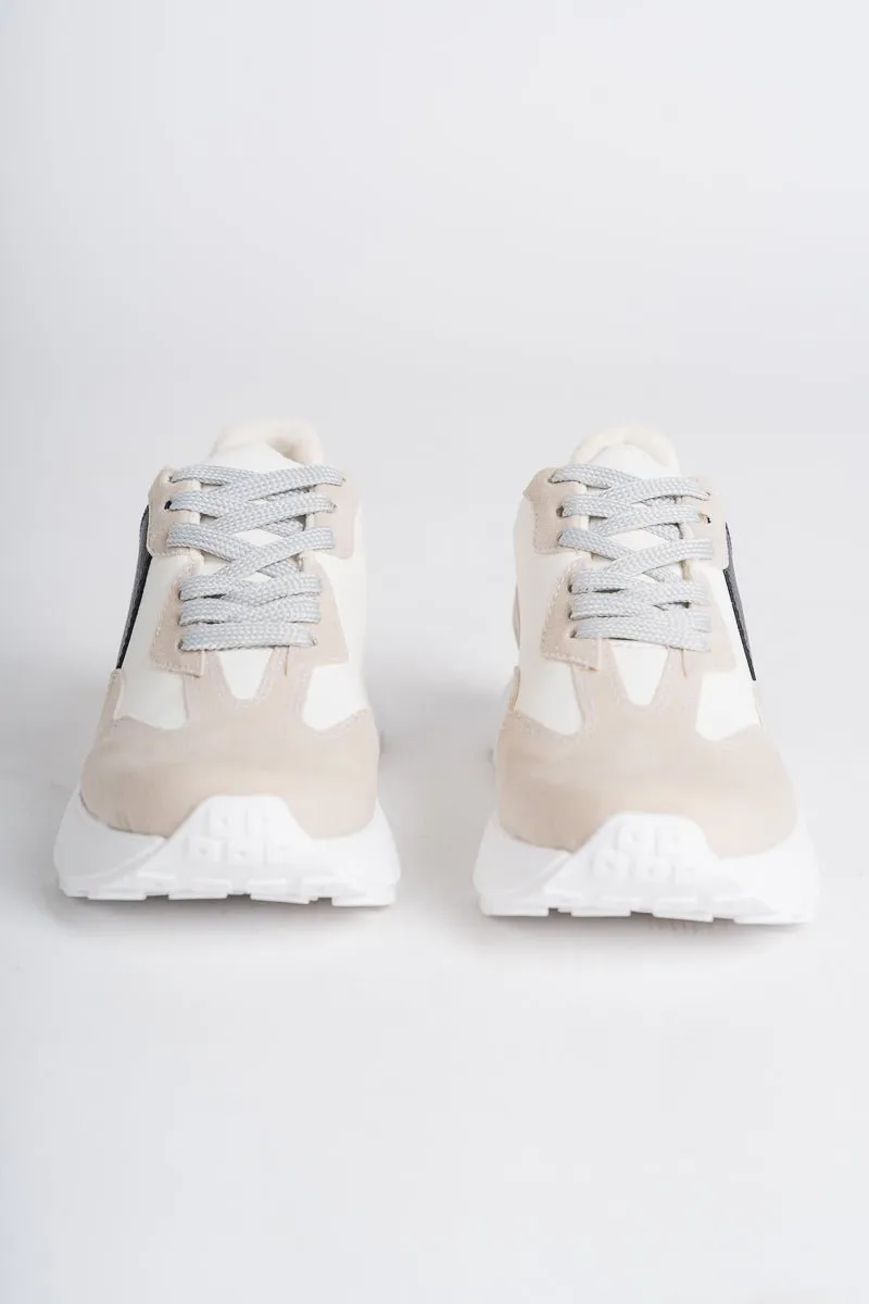 Smith low top sneaker white/taupe