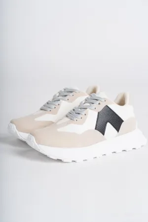 Smith low top sneaker white/taupe