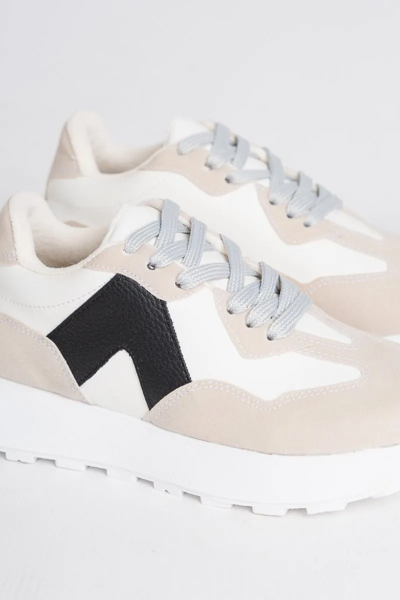 Smith low top sneaker white/taupe