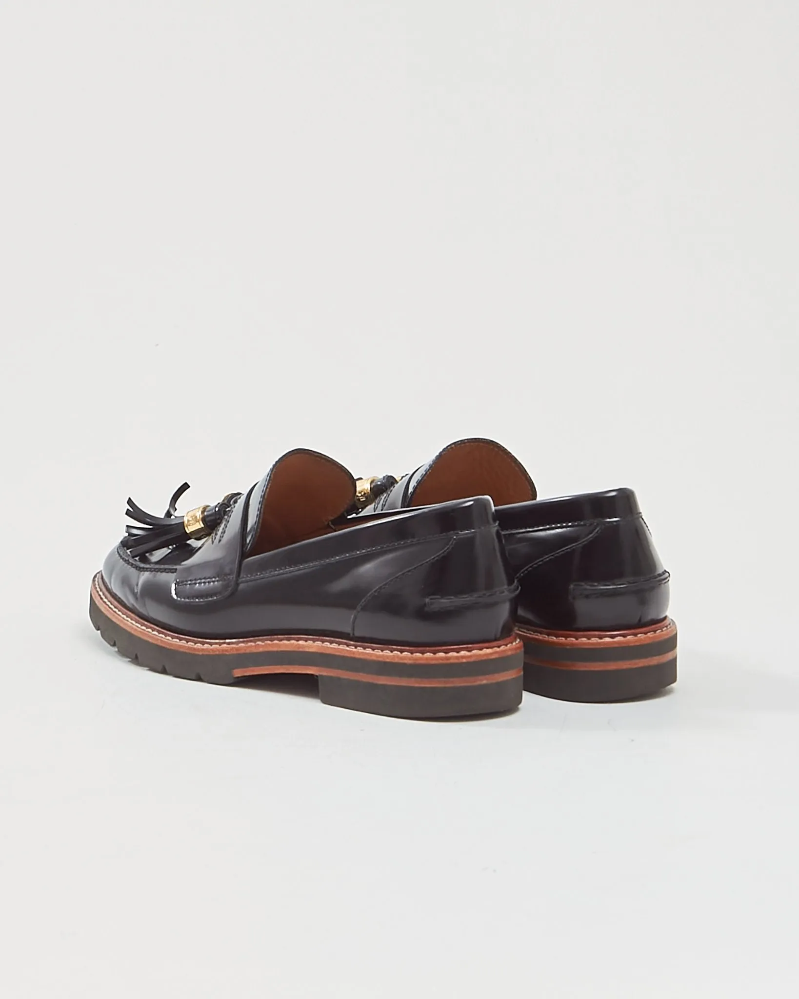 Stuart Weitzman Black Patent Leather Loafers - 8