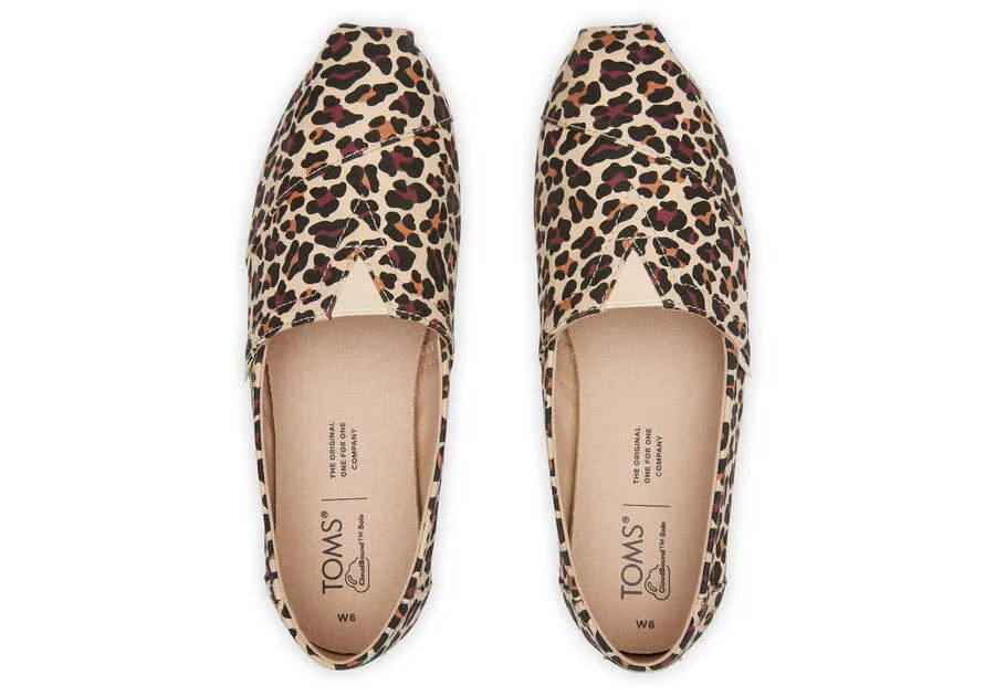 TOMS Womens Leopard Alpargata Espadrille - Beige