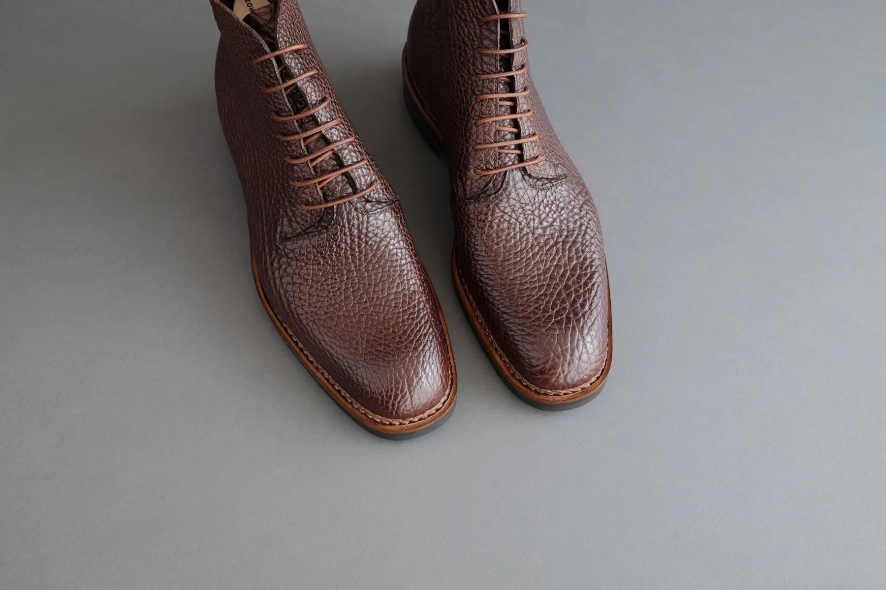 TwoThreeOne.Marco Wholecut Derby Boots from Shrunken Bull Leather