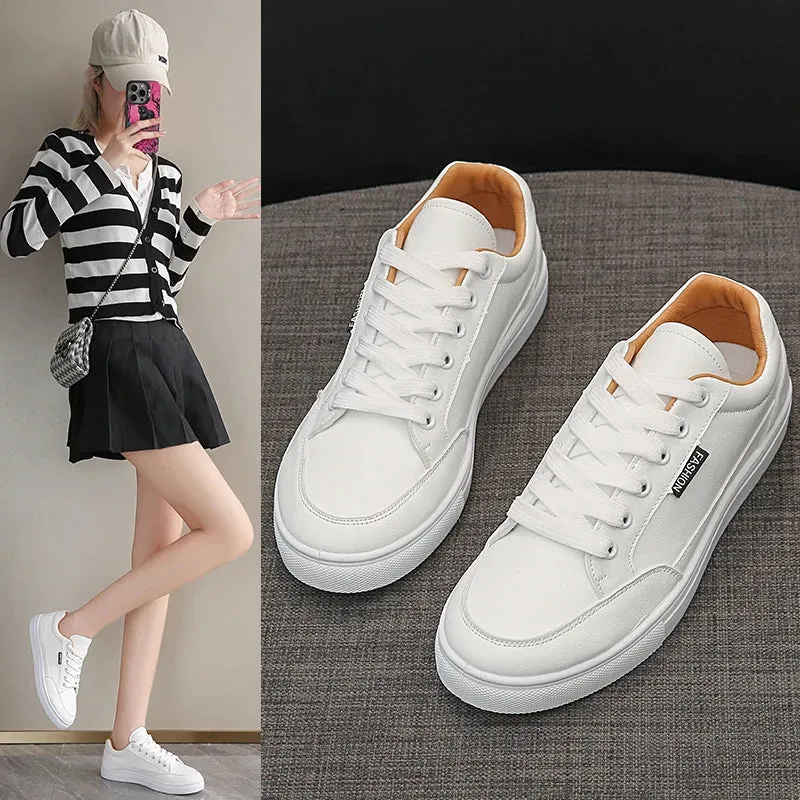 White Sneakers Women's Platform Casual Running Tennis Sport Vulcanize Shoes Leather Sneaker Woman Fashion Trends