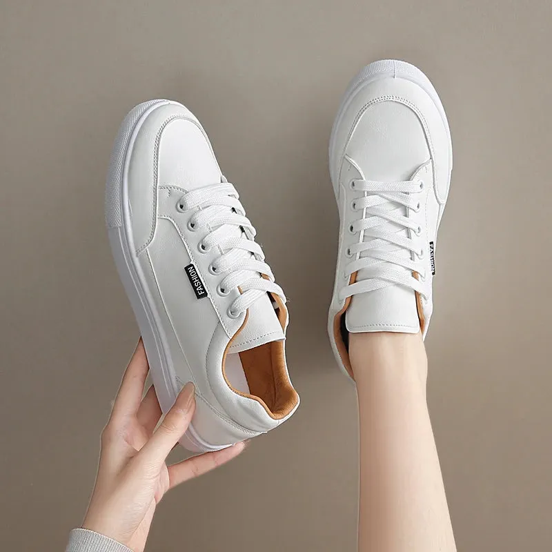 White Sneakers Women's Platform Casual Running Tennis Sport Vulcanize Shoes Leather Sneaker Woman Fashion Trends