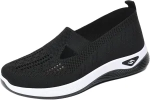 Women's Athletic Walking Shoes Arch Support Non Slip Work Shoes Slip On Casual Mesh-Comfortable Tennis Workout Sneakers Orthopedic Breathable Soft Shoes Athletic Fashion Sneakers